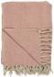 Preview: Plaid Strickdecke Creme/Coral 130x160cm mit Fransen Preview: Plaid Strickdecke Creme/Coral 130x160cm mit Fransen