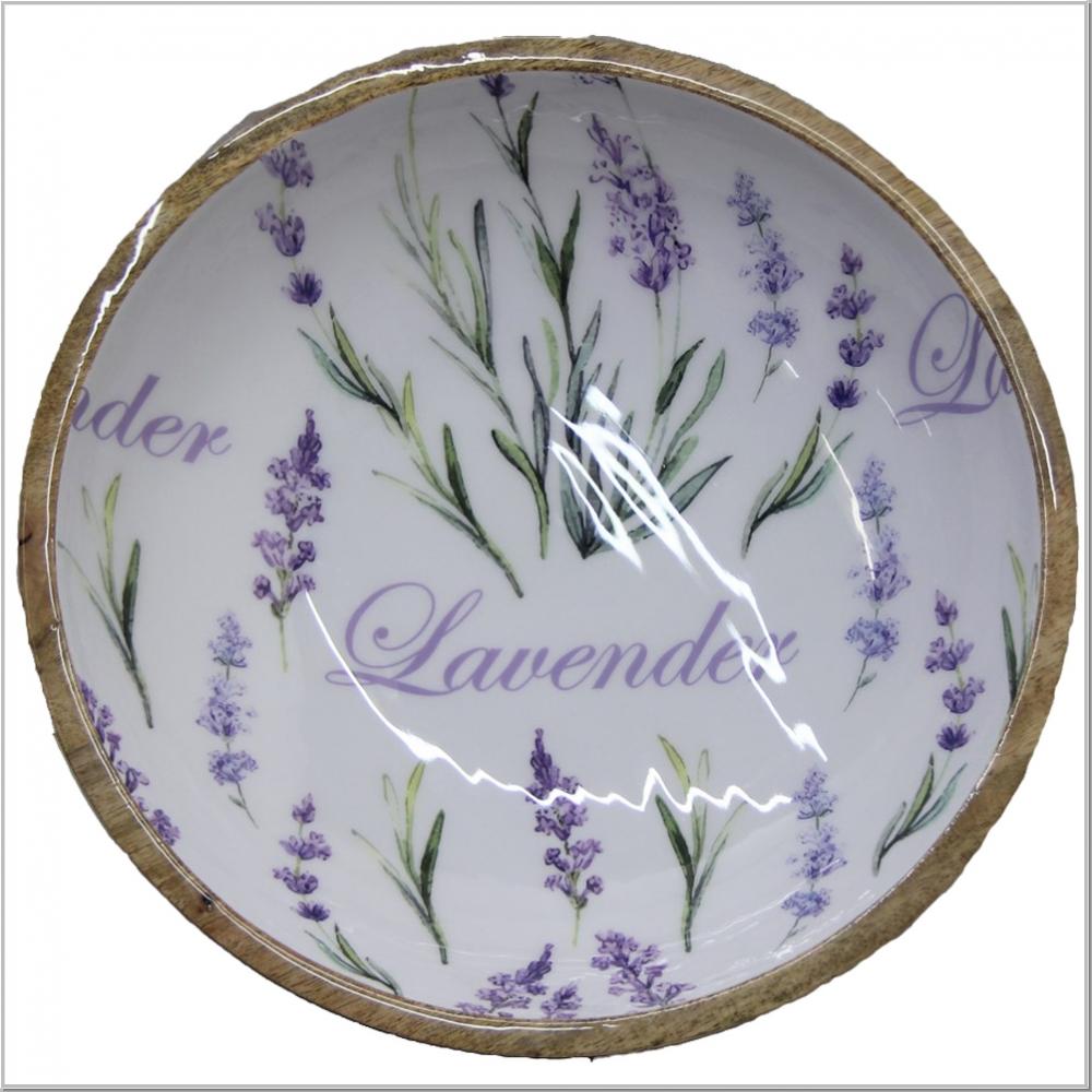 Salatschüssel Mangoholz Emaille Lavender Ø 35 cm
