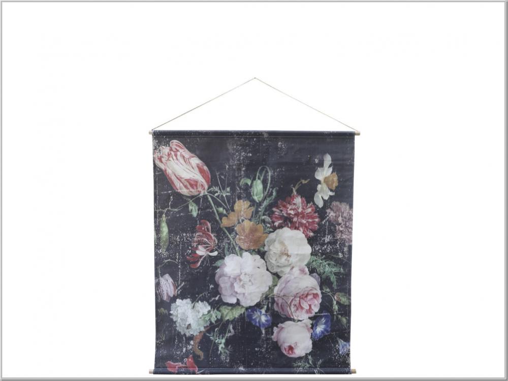 Preview: Leinwandbild Blumenmuster Kunstdruck H145x124cm Preview: Leinwandbild Blumenmuster Kunstdruck H145x124cm