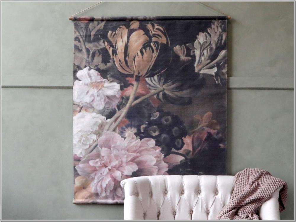 Preview: Leinwandbild Blumenmuster Kunstdruck H145x124cm Preview: Leinwandbild Blumenmuster Kunstdruck H145x124cm