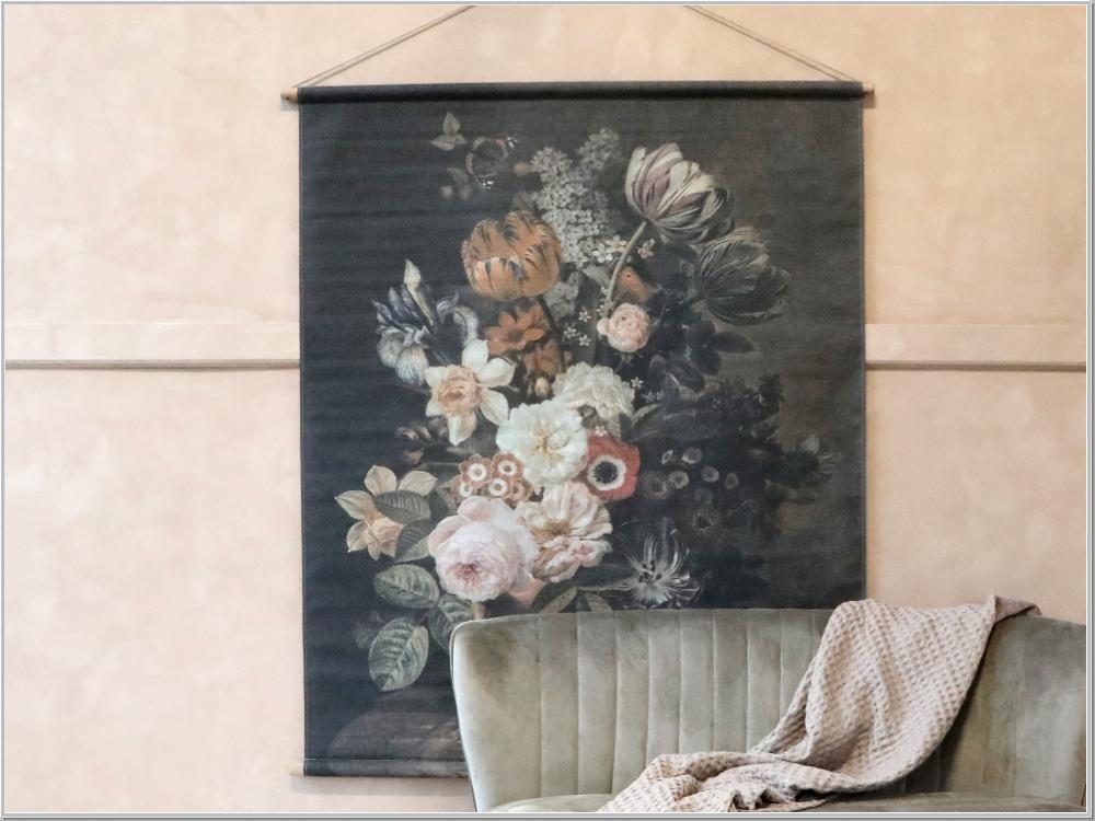 Preview: Leinwandbild Blumenmuster Kunstdruck H145x124cm Preview: Leinwandbild Blumenmuster Kunstdruck H145x124cm