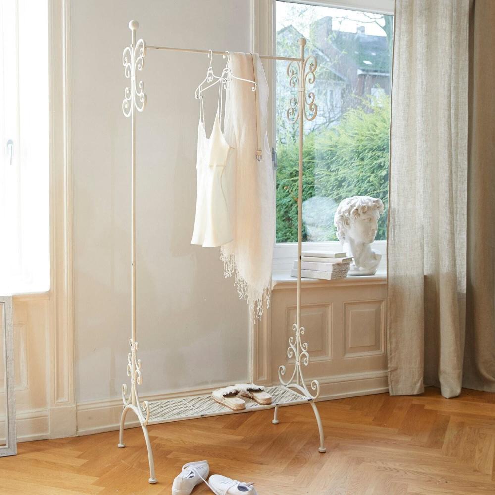 Preview: Garderobe Metall Antik Crème romantischer Kleiderständer Shabby Chic Preview: Garderobe Metall Antik Crème romantischer Kleiderständer Shabby Chic