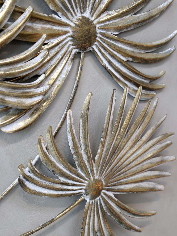 Preview: Wanddekor Vire antik Gold Blatt H92cm Preview: Wanddekor Vire antik Gold Blatt H92cm