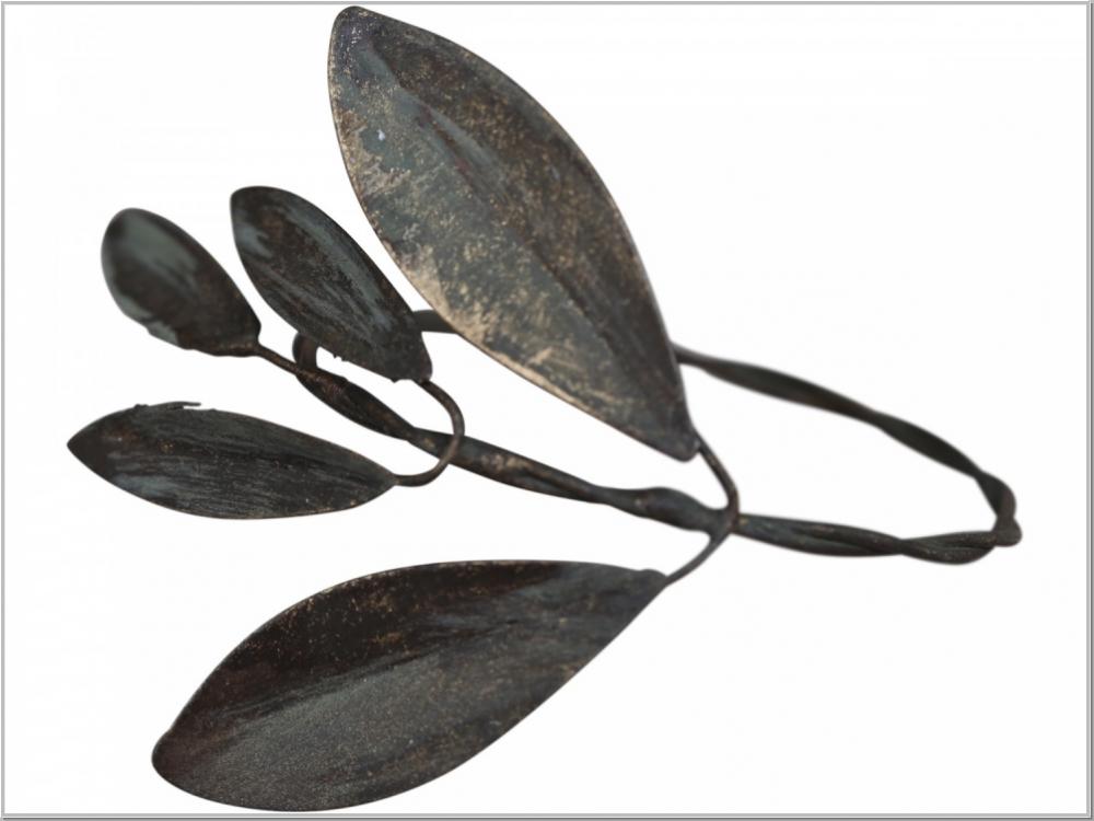 Preview: Serviettenring m.Blatt Messing L7cm Preview: Serviettenring m.Blatt Messing L7cm