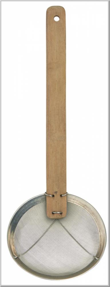 Preview: Küchensieb Edelstahl mit Bambusgriff L36cm Preview: Küchensieb Edelstahl mit Bambusgriff L36cm
