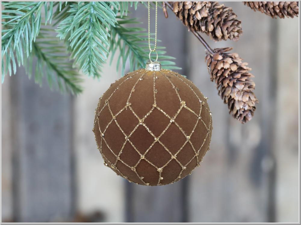 Preview: Christbaumkugel Velour Ø8cm Preview: Christbaumkugel Velour Ø8cm