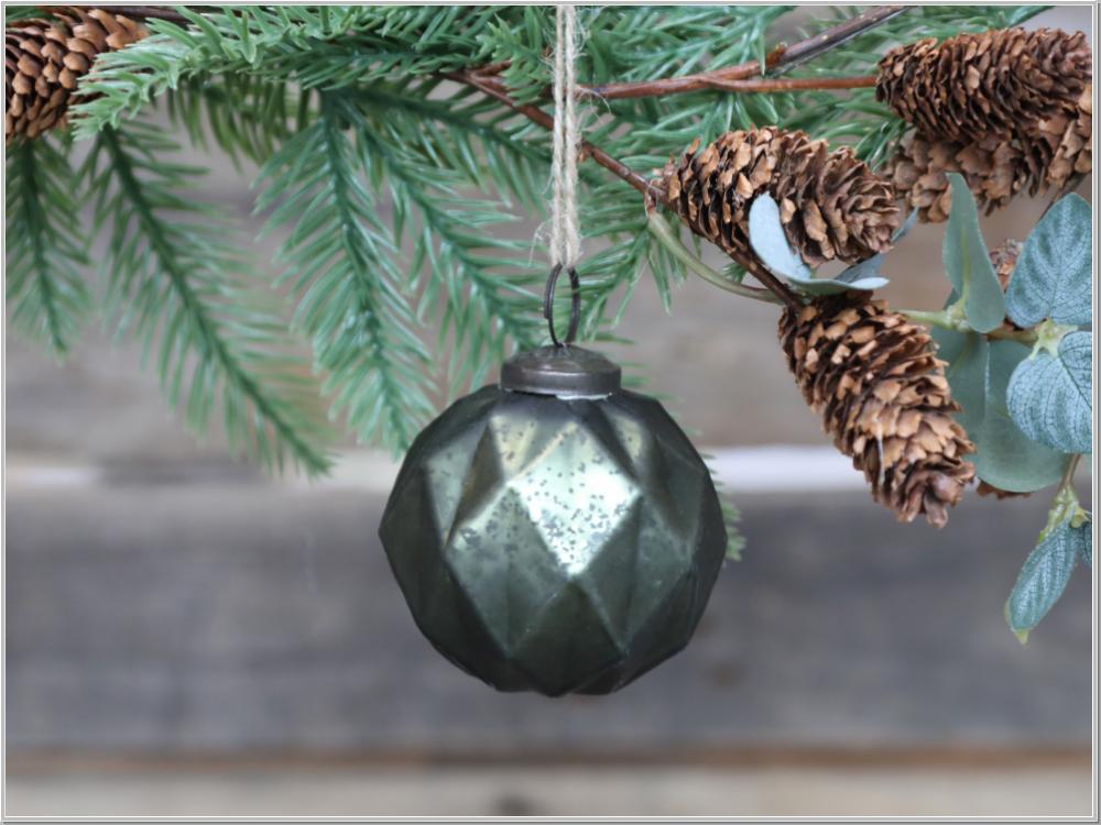 Preview: Christbaumkugel Glas Moos Ø8cm Preview: Christbaumkugel Glas Moos Ø8cm