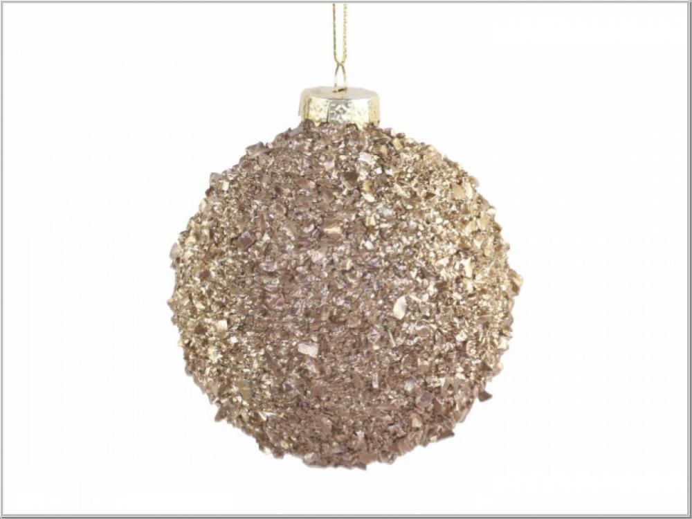 Preview: Christbaumkugel Glas Gold Ø8cm Preview: Christbaumkugel Glas Gold Ø8cm
