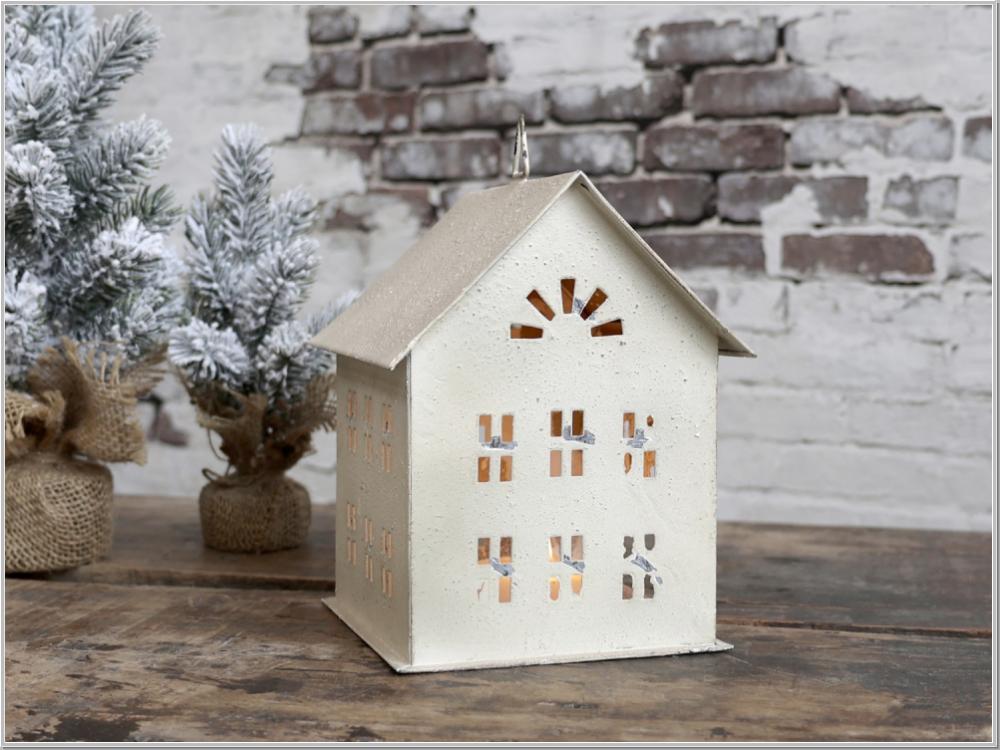 Lichthaus Laterne Creme H18,5x14cm Lichthaus Laterne Creme H18,5x14cm