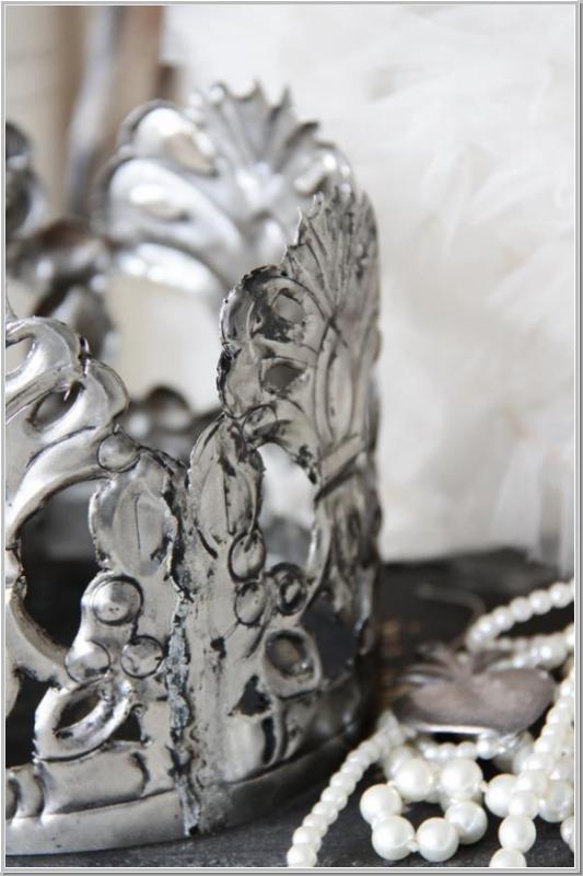 JDL Nostalgie Vintage Krone Eisen Crown Silber Brocante JDL Nostalgie Vintage Krone Eisen Crown Silber Brocante
