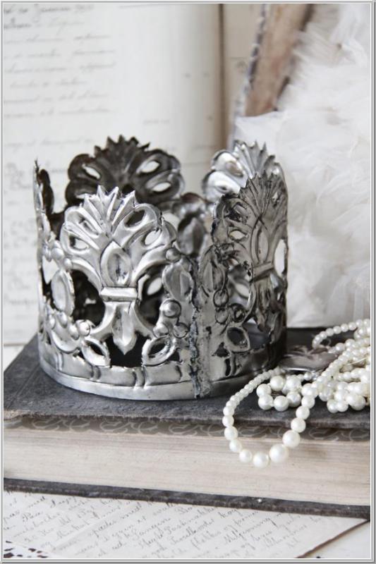 JDL Nostalgie Vintage Krone Eisen Crown Silber Brocante JDL Nostalgie Vintage Krone Eisen Crown Silber Brocante