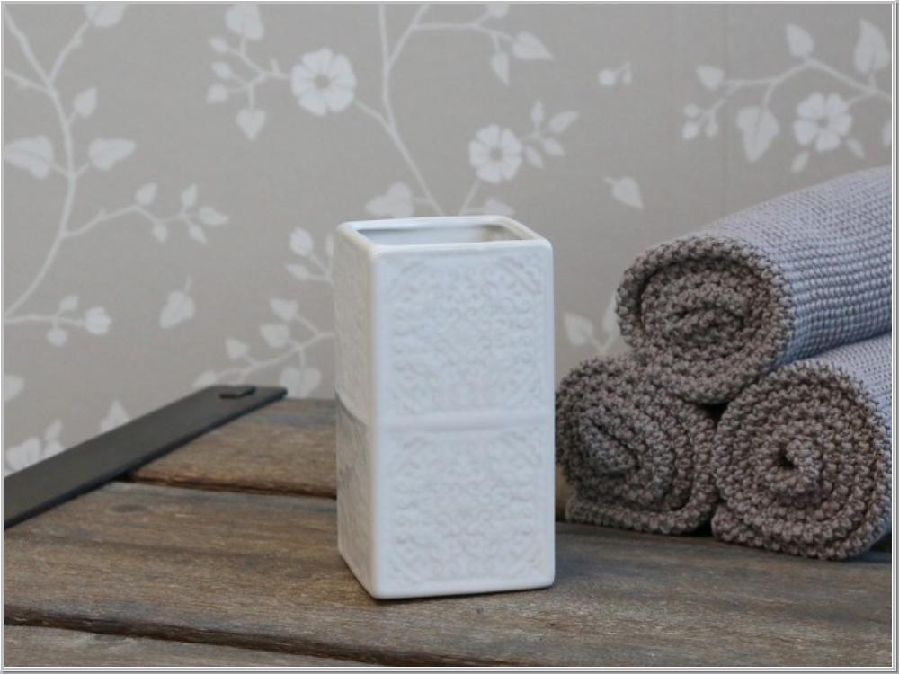 Zahnputzbecher Vase mit Relief H 12,5 cm Zahnputzbecher Vase mit Relief H 12,5 cm