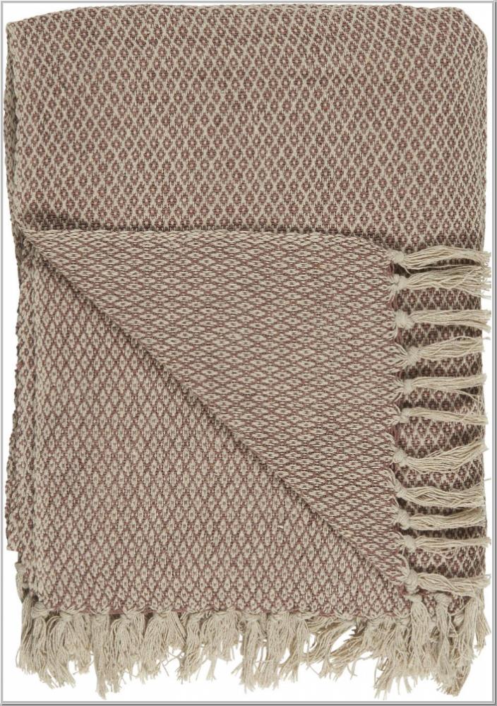 Preview: Plaid Strickdecke Creme/braun 130x160cm Preview: Plaid Strickdecke Creme/braun 130x160cm