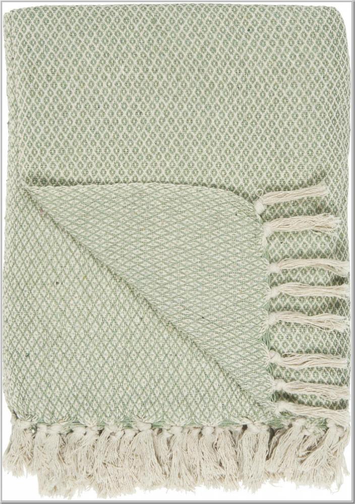 Plaid Strickdecke Creme/grün 130x160cm Plaid Strickdecke Creme/grün 130x160cm