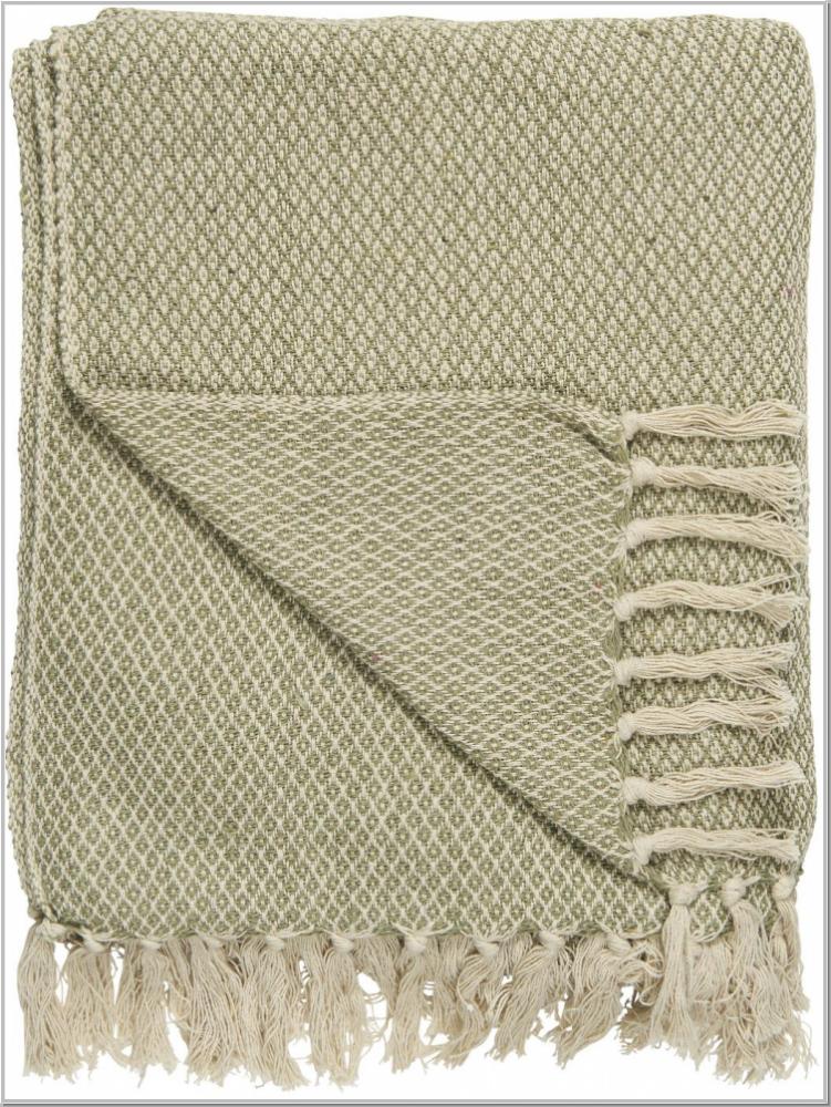 Plaid Strickdecke Creme/staubig grün 130x160cm Plaid Strickdecke Creme/staubig grün 130x160cm