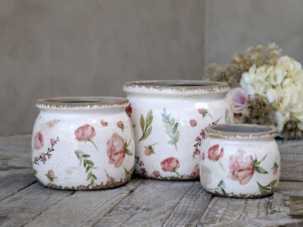 Preview: Pflanztopf Étel Blumen H15xØ20cm Preview: Pflanztopf Étel Blumen H15xØ20cm
