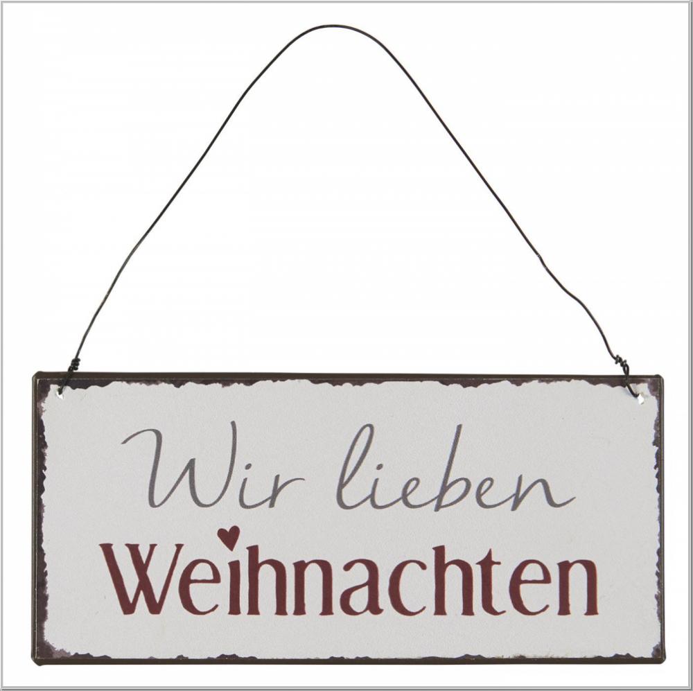 Preview: Metallschild Wir lieben Weihnachten L15cm Preview: Metallschild Wir lieben Weihnachten L15cm