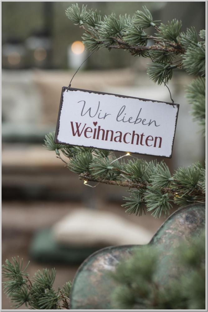 Preview: Metallschild Wir lieben Weihnachten L15cm Preview: Metallschild Wir lieben Weihnachten L15cm
