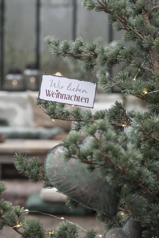 Preview: Metallschild Wir lieben Weihnachten L15cm Preview: Metallschild Wir lieben Weihnachten L15cm