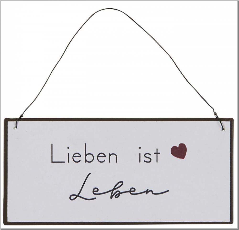 Metallschild Lieben ist Leben L15cm