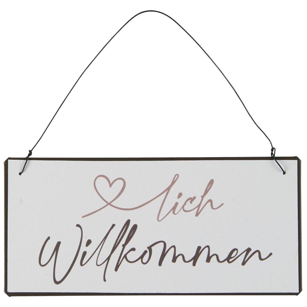 Preview: Ib Laursen Metallschild "♥ lich Willkommen" H7x15cm Preview: Ib Laursen Metallschild "♥ lich Willkommen" H7x15cm