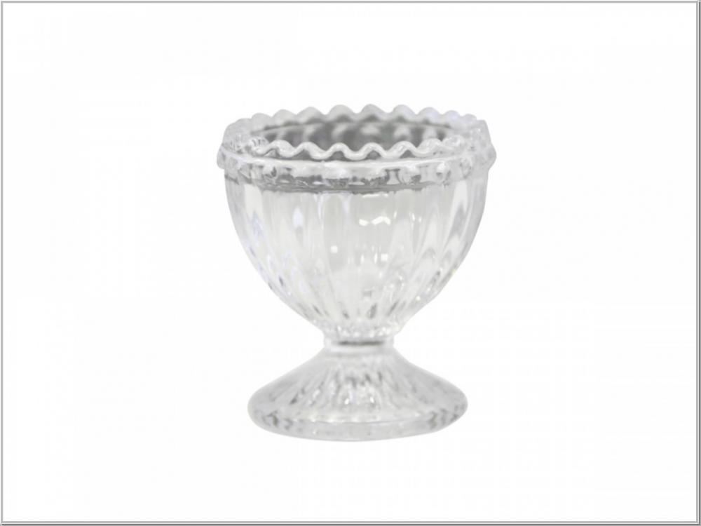 Preview: Eierbecher mit Perlenkante Glas H5,5cm Preview: Eierbecher mit Perlenkante Glas H5,5cm