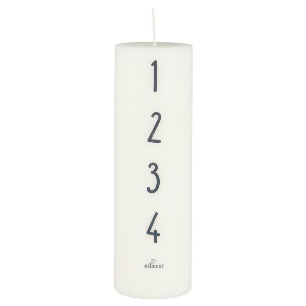 Preview: Adventskerze weiß H20cm mit Zahlen 1-4 Preview: Adventskerze weiß H20cm mit Zahlen 1-4