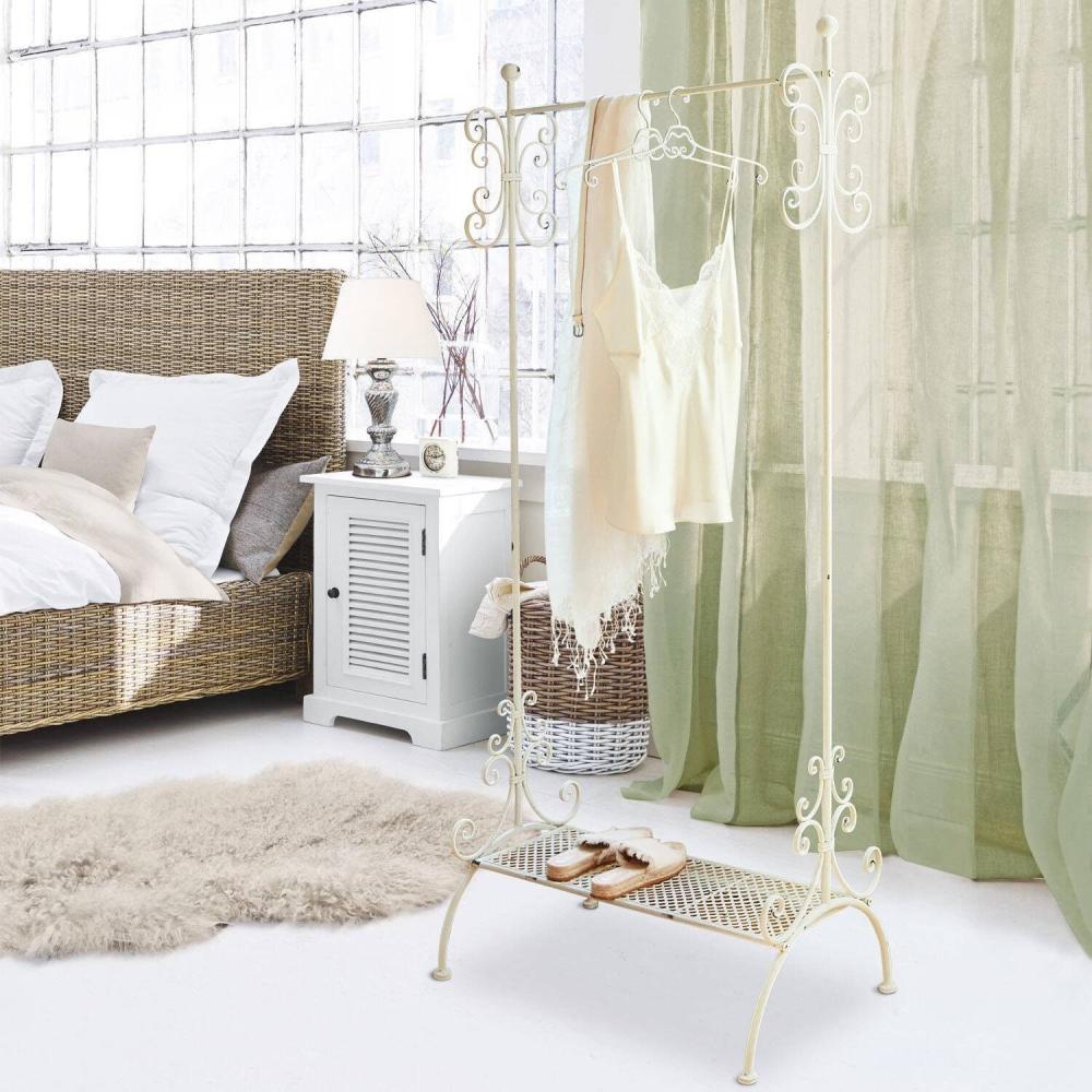 Preview: Garderobe Metall Antik Crème romantischer Kleiderständer Shabby Chic Preview: Garderobe Metall Antik Crème romantischer Kleiderständer Shabby Chic