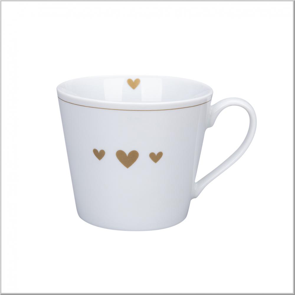 Happy Tasse Cup "3 hearts" Kaffeebecher H9xØ10cm