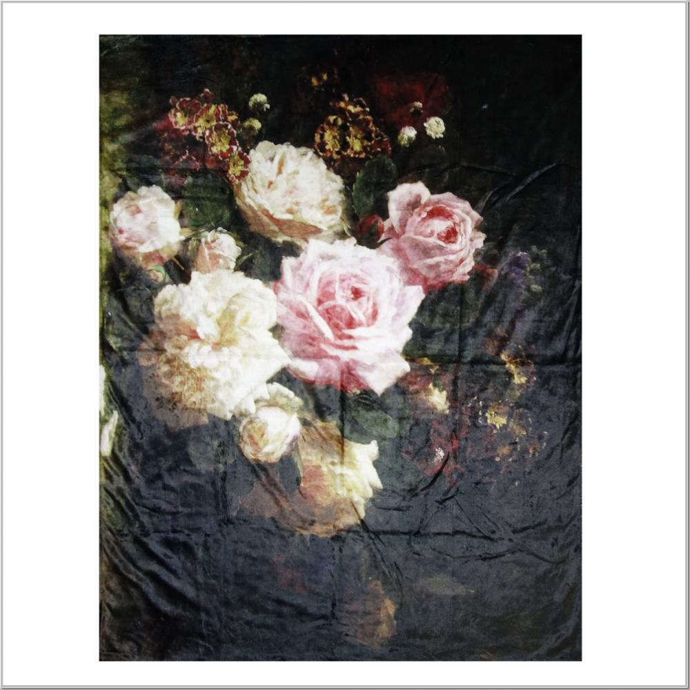 Kuschelige Decke mit Rosendekor 130x170cm