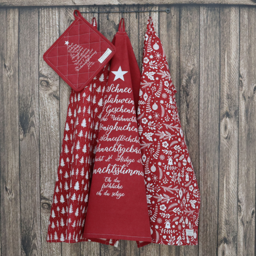 Preview: Krasilnikoff Geschirrtuch Christmas Words Scarlet Red 50x70cm Preview: Krasilnikoff Geschirrtuch Christmas Words Scarlet Red 50x70cm