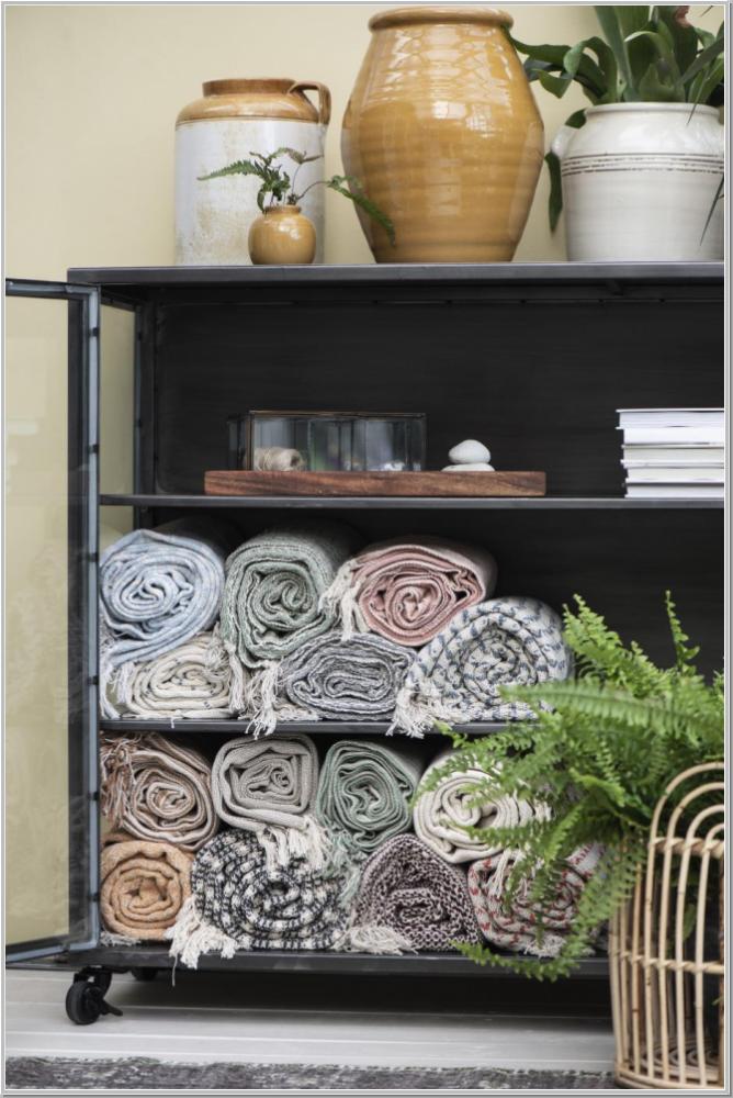 Preview: Plaid Strickdecke Creme/Faded Rose 130x160cm Preview: Plaid Strickdecke Creme/Faded Rose 130x160cm