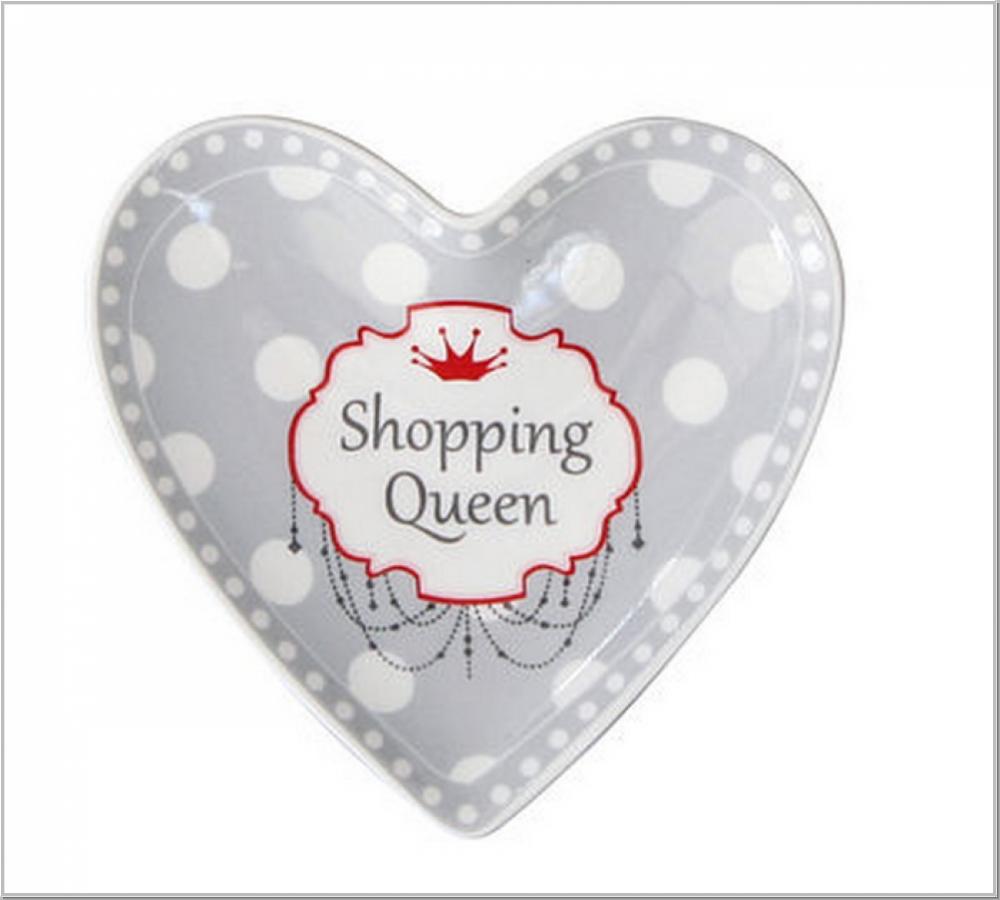 Tablett Teller Herz Dots 10x9cm Tablett Teller Herz Dots 10x9cm