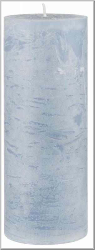 Rustikale Kerze Hellblau H18xØ 7cm Rustikale Kerze Hellblau H18xØ 7cm