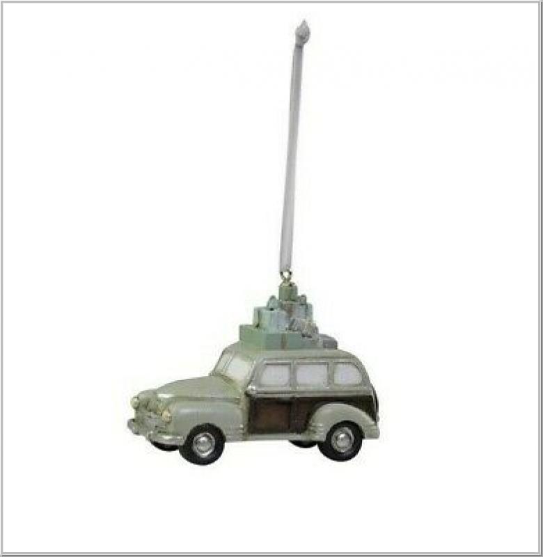 Baumschmuck Auto mit Paket 10x7cm Baumschmuck Auto mit Paket 10x7cm