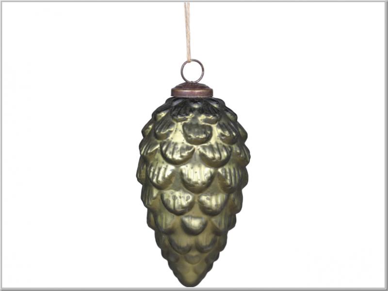 Christbaumkugel Zapfen Glas Moos H15xØ8m Christbaumkugel Zapfen Glas Moos H15xØ8m