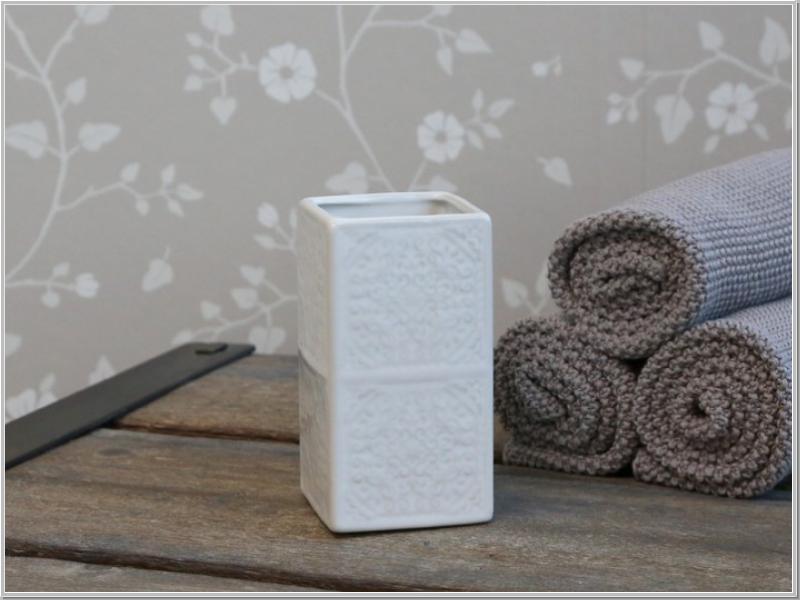 Zahnputzbecher Vase mit Relief H 12,5 cm Zahnputzbecher Vase mit Relief H 12,5 cm