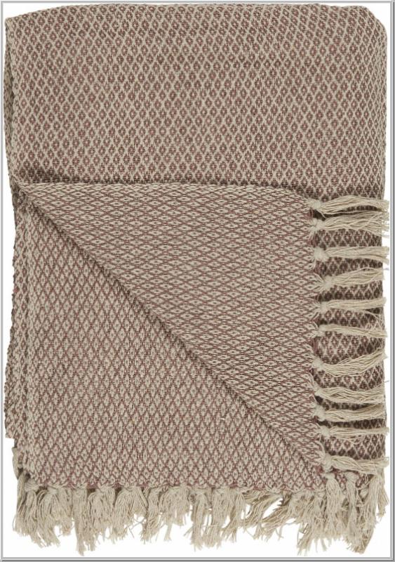 Plaid Strickdecke Creme/braun 130x160cm