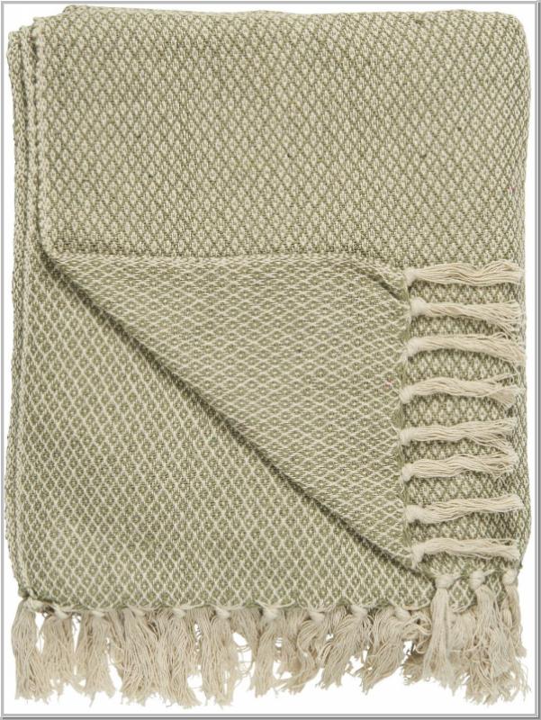Plaid Strickdecke Creme/staubig grün 130x160cm Plaid Strickdecke Creme/staubig grün 130x160cm