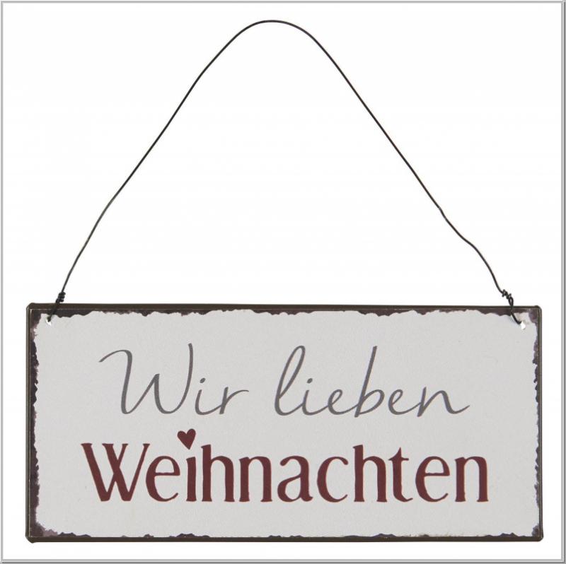 Metallschild Wir lieben Weihnachten L15cm Metallschild Wir lieben Weihnachten L15cm