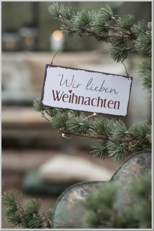 Metallschild Wir lieben Weihnachten L15cm Metallschild Wir lieben Weihnachten L15cm