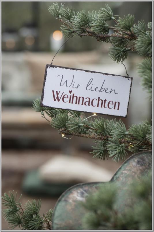 Metallschild Wir lieben Weihnachten L15cm