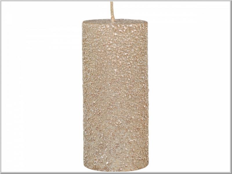 Macon rustikale Stumpenkerze Puder Glitter H11x Ø5cm Macon rustikale Stumpenkerze Puder Glitter H11x Ø5cm