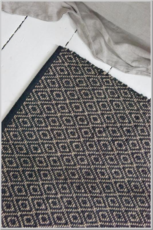 JDL Vintage Teppich Läufer 100% Jute Diamond 70x140cm