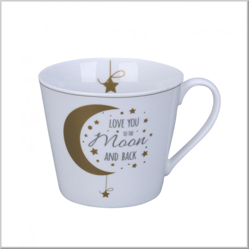 Happy Tasse Cup "Love you to..." Kaffeebecher H9cm