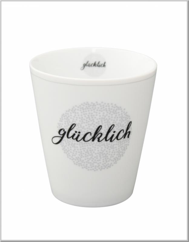 Happy Mug "glücklich" Kaffeebecher H10xØ9cm Happy Mug "glücklich" Kaffeebecher H10xØ9cm