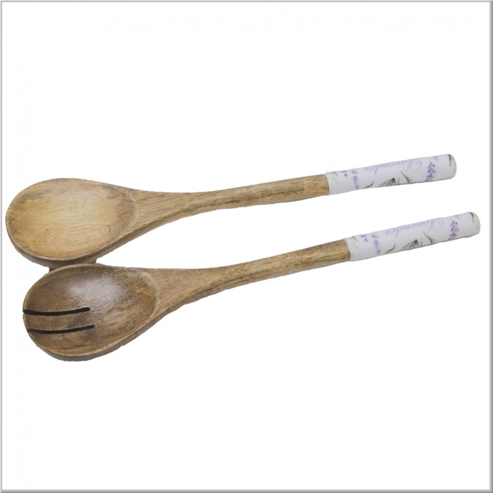 Preview: Mango Wood Salad Servers Set with Enamel Handles | Van Deurs Preview: Mango Wood Salad Servers Set with Enamel Handles | Van Deurs
