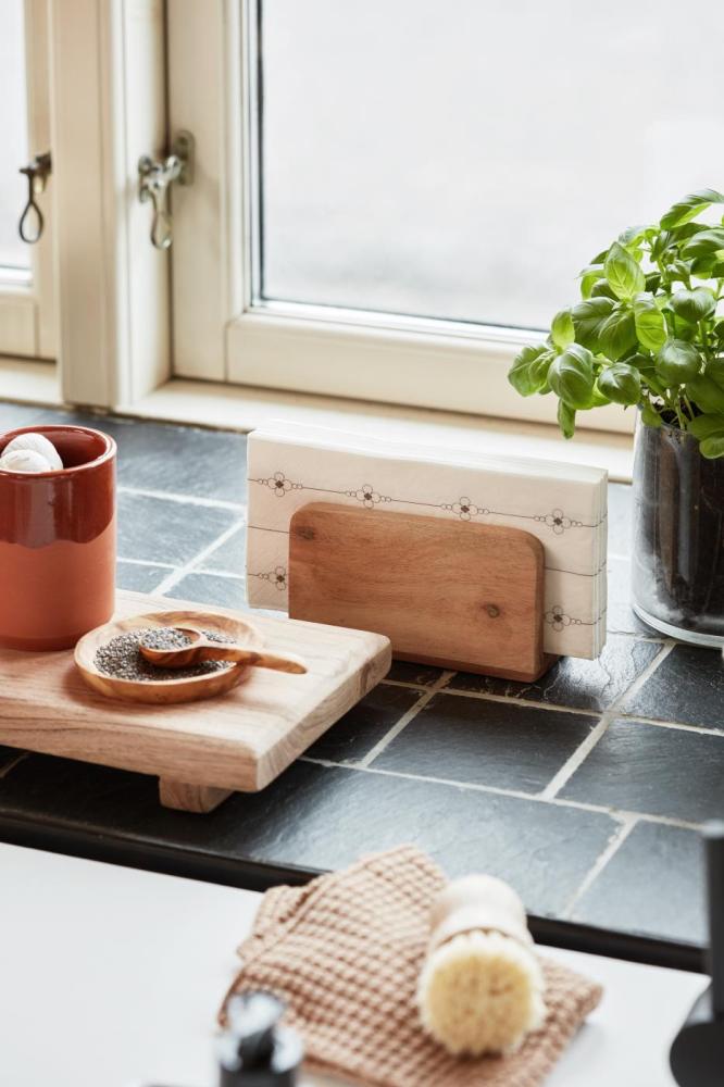 Napkin holder acacia wood vertical 14x8cm Napkin holder acacia wood vertical 14x8cm