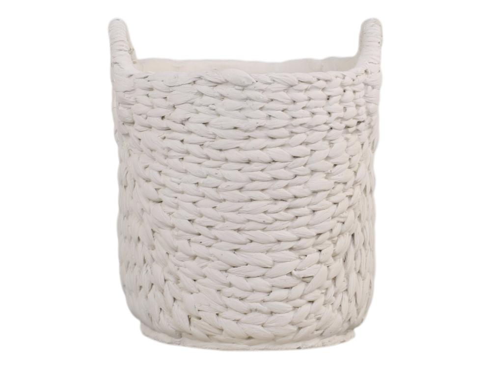 Planter Corte cement with braided pattern H24,,5xØ23cm