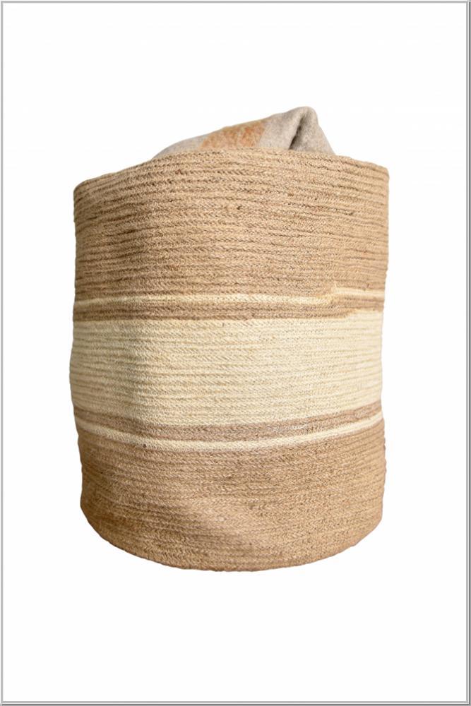 Preview: Basket made of jute handwoven JDL H40xØ44cm XXL laundry basket Preview: Basket made of jute handwoven JDL H40xØ44cm XXL laundry basket
